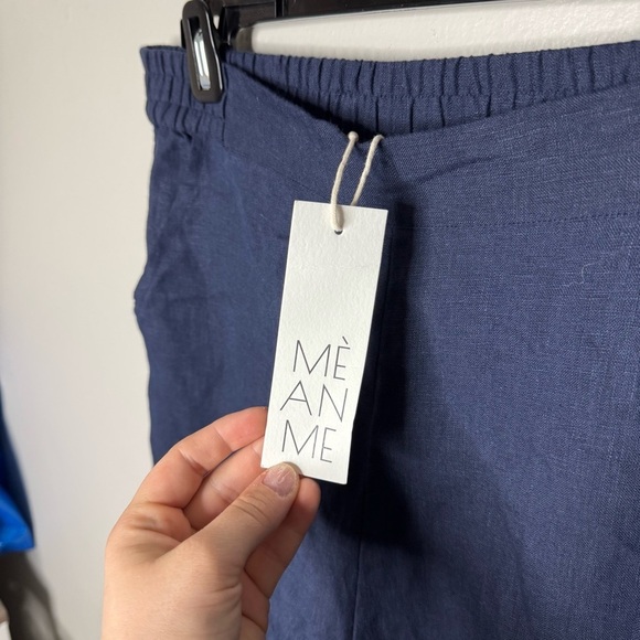 NWT MAMÈNE ESSENTIAL LINEN WIDE LEG PANT NAVY BLUE - Picture 9 of 14
